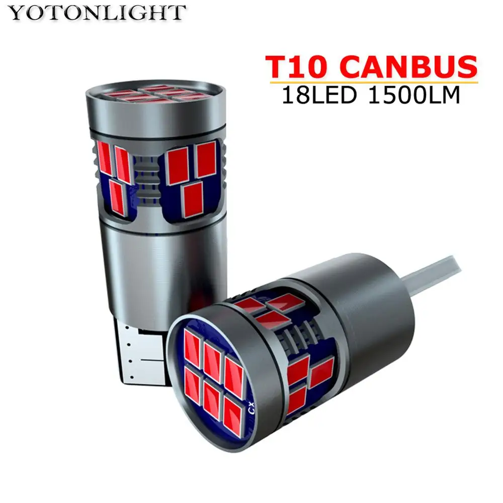 2 шт. W5W Led T10 Canbus 5W 18 SMD лампа для салона автомобиля светильник 194 168 1500lm Белый