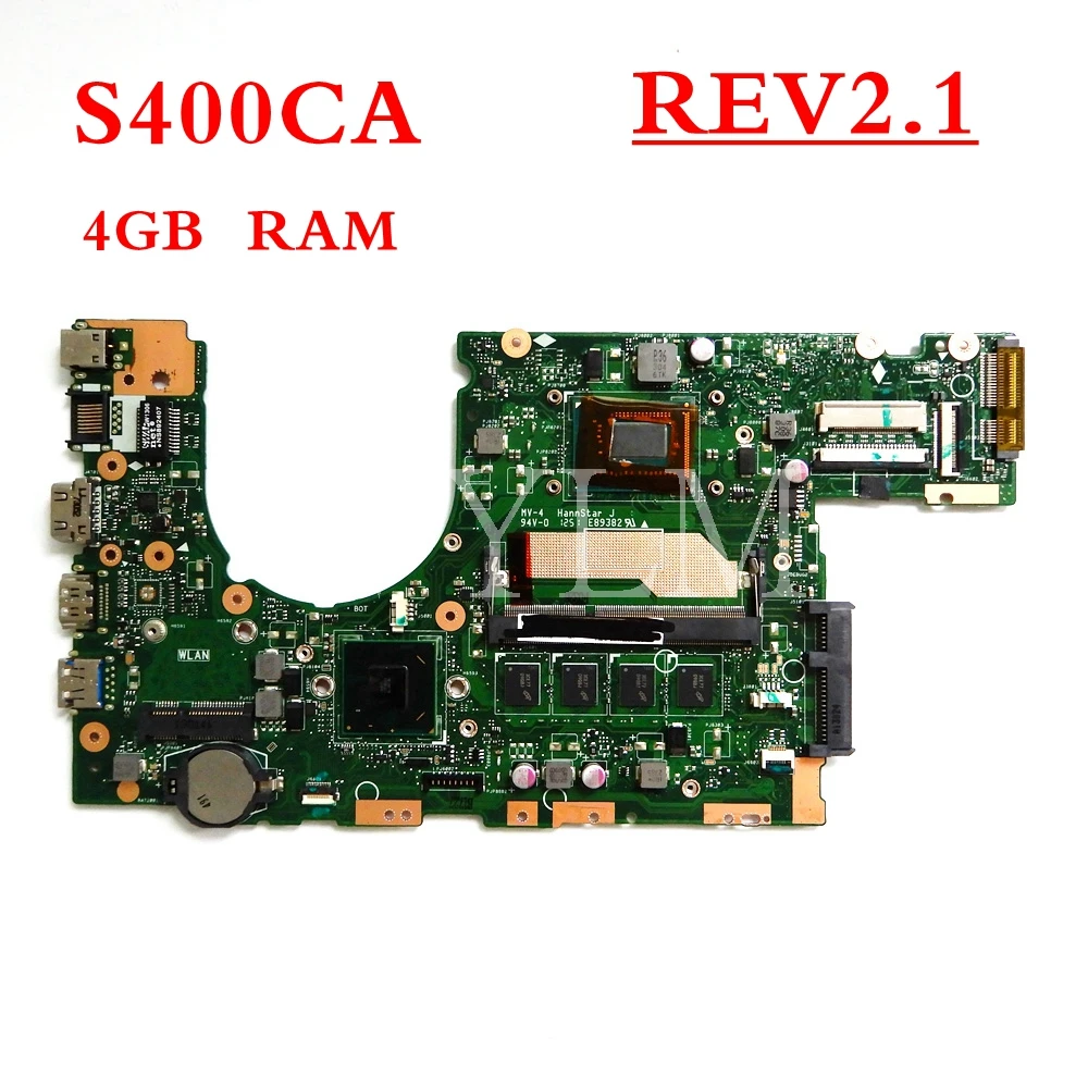 

S400CA 2117/I3/I5/I7 CPU with 4GB mainboard REV2.1 For ASUS S400 S400C S400CA S500CA S500C laptop motherboard free shipping