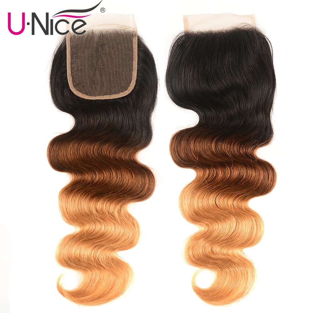 Волосы unice волнистые кружевные свободные T1B/4/27 10 20 дюймов 100% натуральные волосы 1