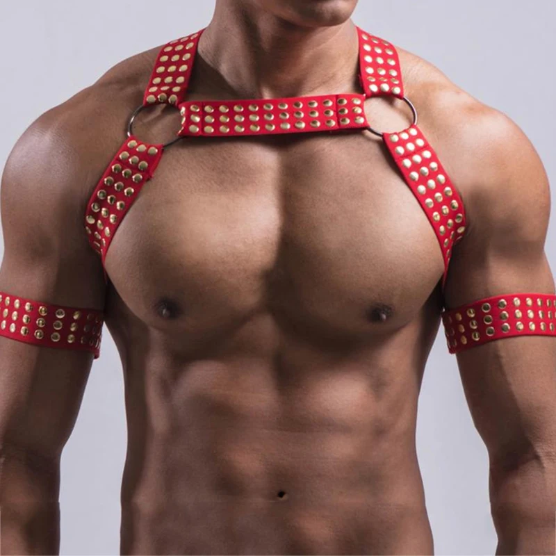 

Мужской сексуальный нагрудный бандаж, лямка через шею, эластичный ремешок, для ночного клуба, для диджея, сценического шоу, клуба, XS3438