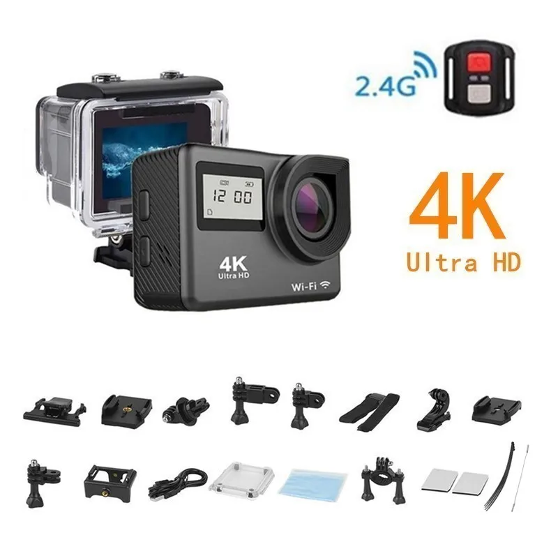 

Спортивная мини-камера с дистанционным управлением, 4K, Wi-Fi, 2,0 ", full HD, сенсорный экран, 30 м
