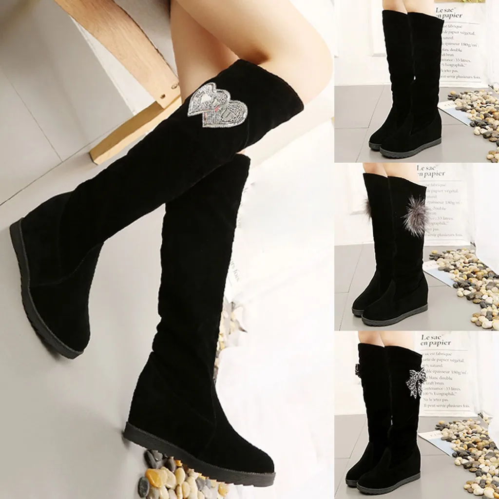 Новые женские сапоги эластичные до колена привлекательная обувь средней длины