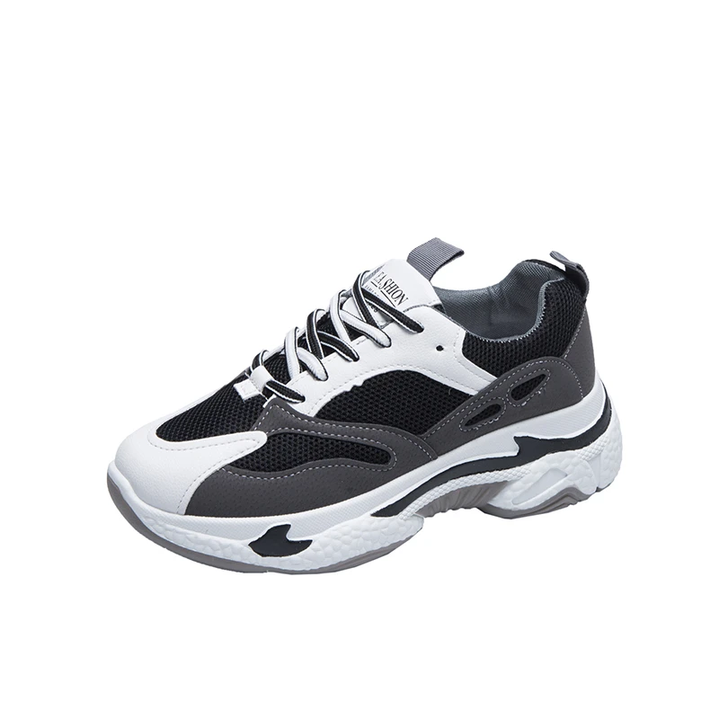 Женские кроссовки на платформе повседневные спортивные шнуровке в Корейском