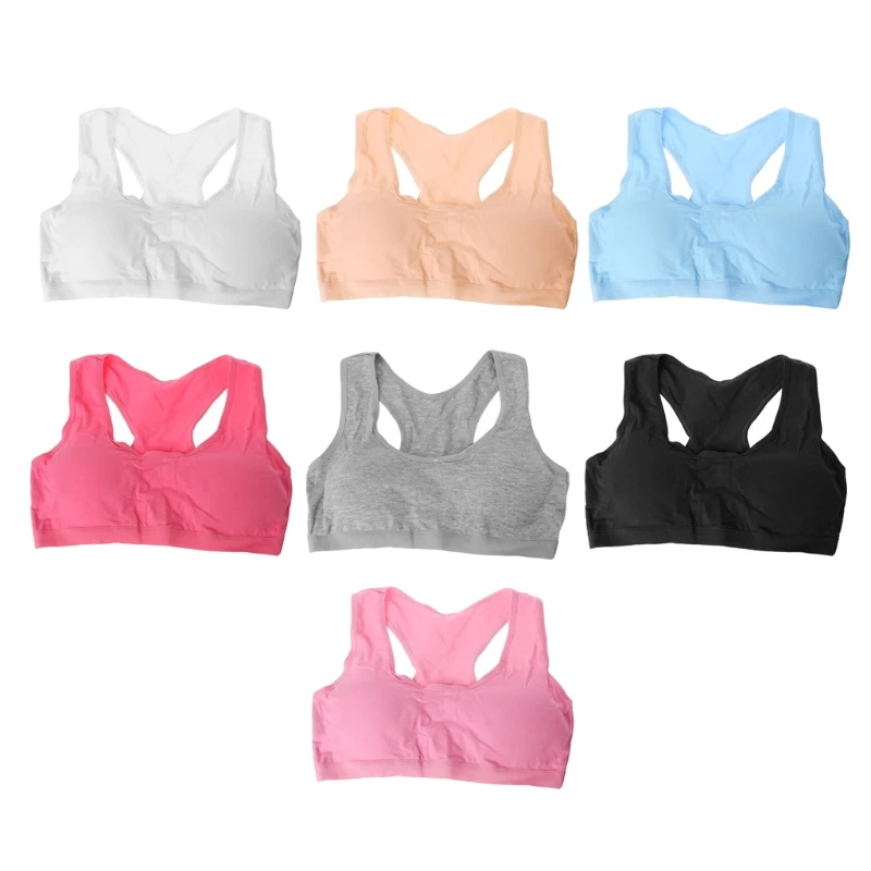 

Cotton Young Girls Kid Underwear For Sport Wireless Small Training Puberty Bras