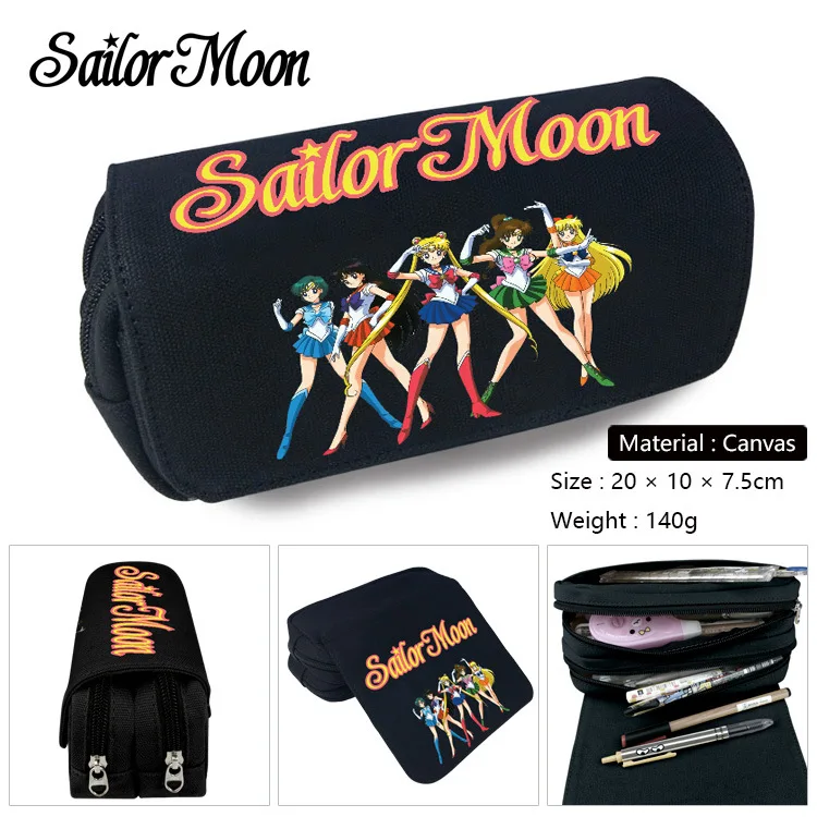 

Pikurb Anime Kawaii Sailor Moon Pencil Case Pen Bag Wallet Purse Card Holder Multifunction for Girls Students