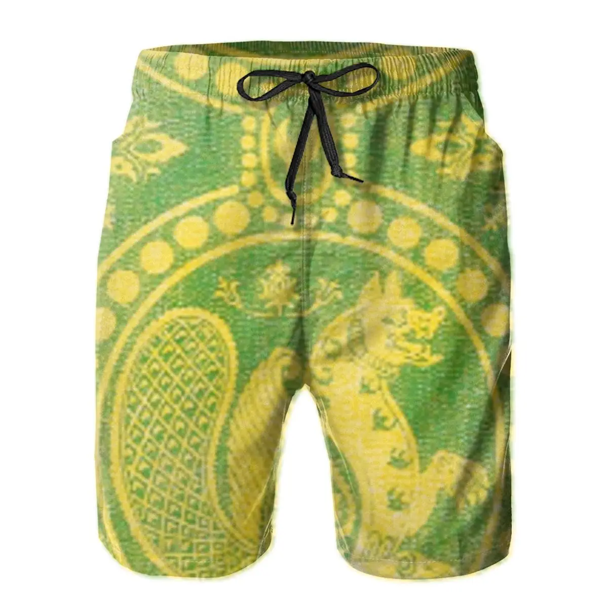 

Мужские брюки, зеленые и золотые пляжные плавки для серфинга, спортивные быстросохнущие сетчатые Повседневные Симпатичные Шорты для мальч...