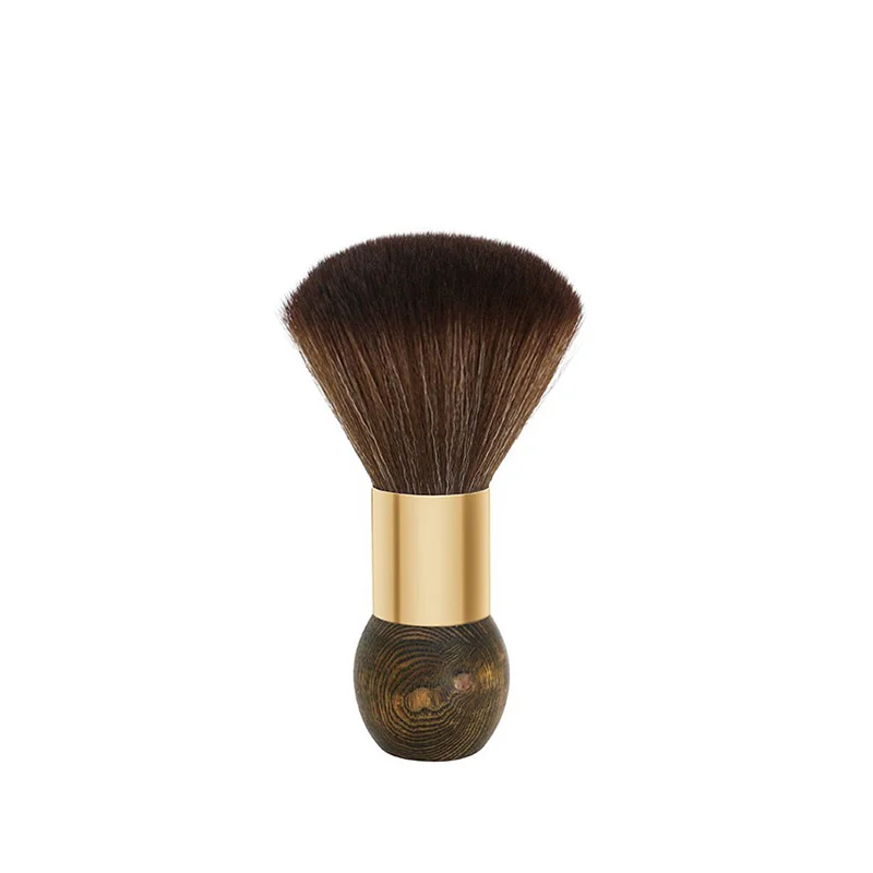 

Natural Round Wooden Handle Beard Brush Soft Wool Neck Comb Haircut Neck Facial Cleansing Dusting Brush Salon Styling Tool