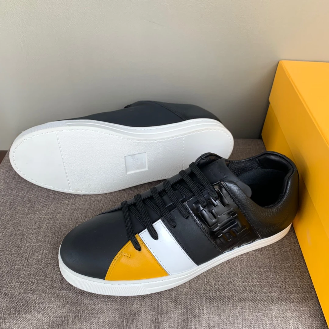 

Fend* luxury fresh breathable leisure men's shoes top quality imported leather skin water dyed leather