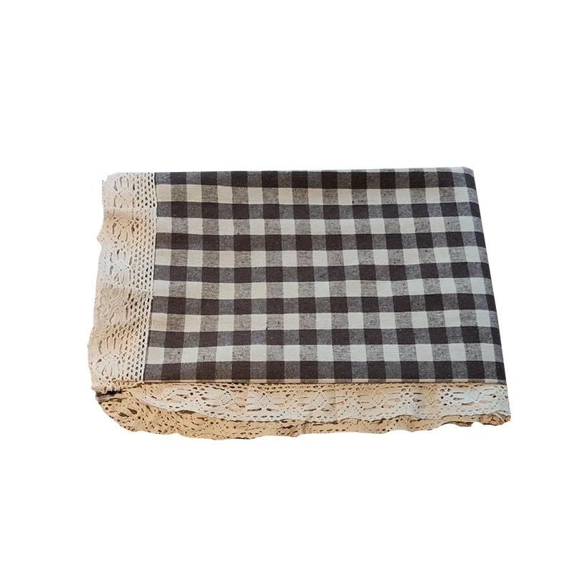

Pure cotton tablecloth wedding party rectangular rural Japanese Plaid printing desk kitchen table cover home decoration