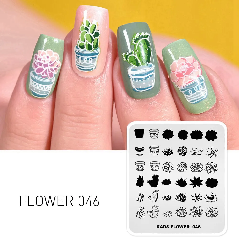 Flower 046 Нейл-арт шаблоны для стемпинга для нейл-арта 36 дизайнов цветок бабочка геометрическое изображение штамп Шаблон трафарет Инструменты для маникюра - Цвет: Flower 046
