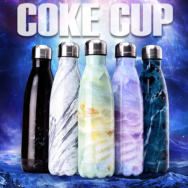

500ml Double-Wall Insulated Stainless Steel Thermos Mug Coke Shape Sport Water Bottle For Girls Vacuum Flask Travel Mug Cup