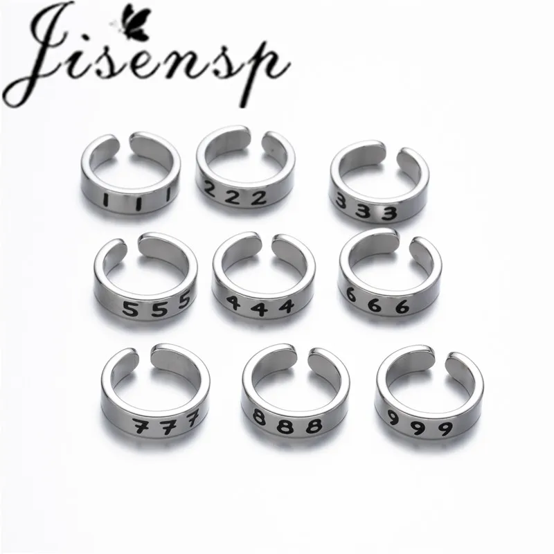 Минималистичное кольцо Jisensp с номером ангела для женщин ювелирное изделие на