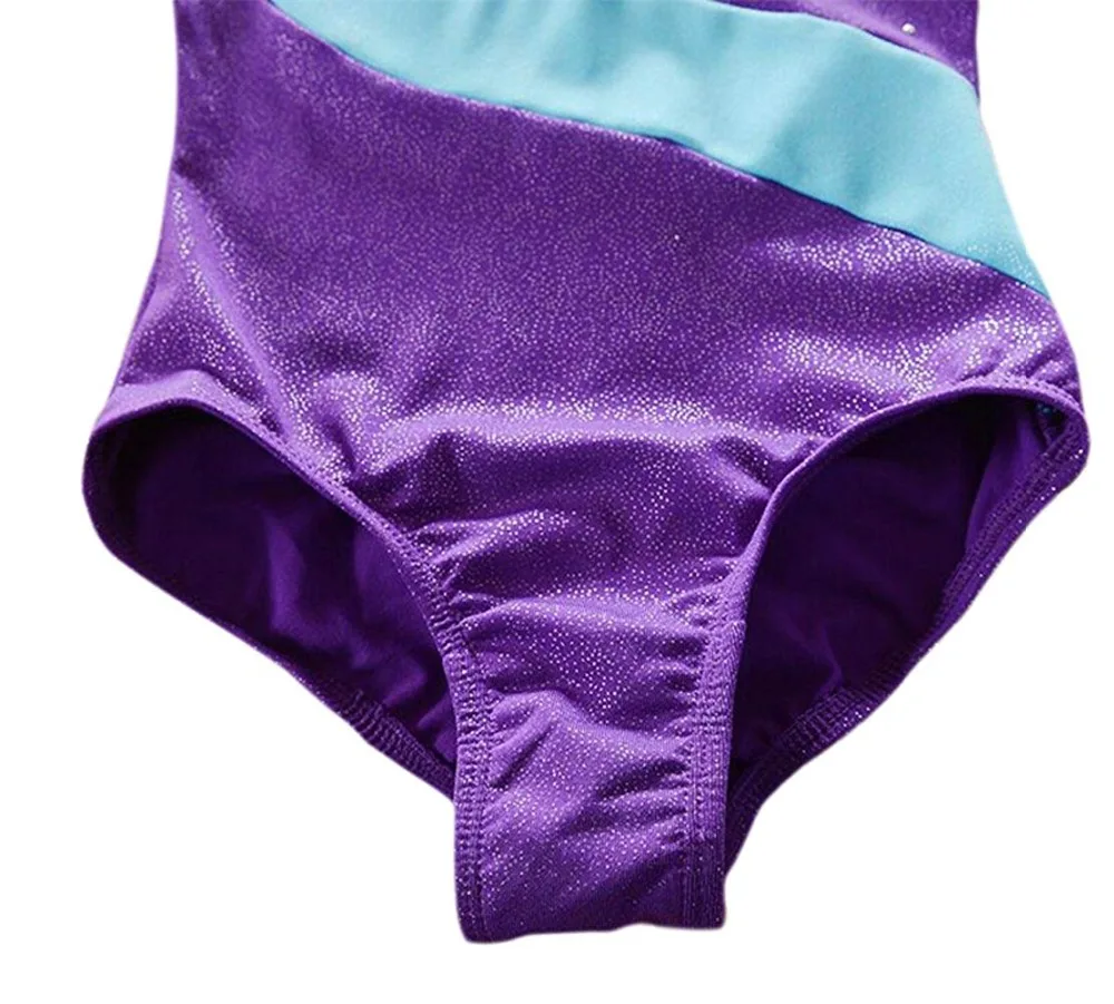 Детская майка для девочек блестящий Леотард гимнастики и танцев цельный