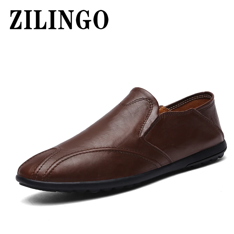 

Мужская обувь из натуральной кожи, кроссовки высокого качества, мужские лоферы, нескользящая обувь на плоской подошве, комфортные классиче...