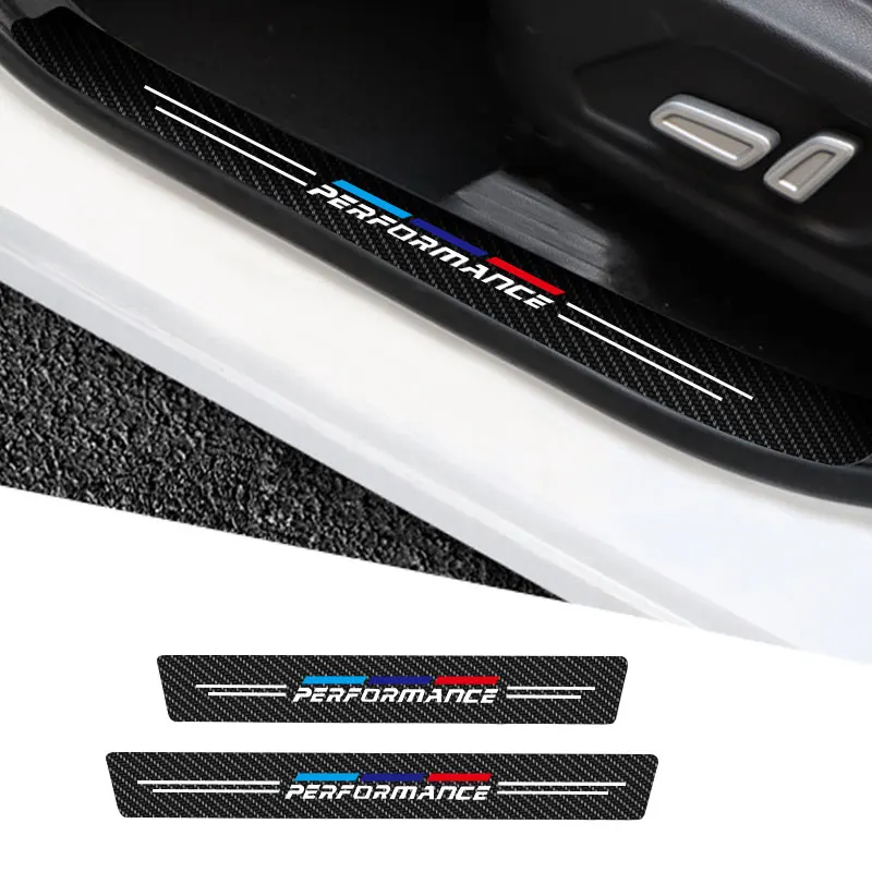 

Car Door Threshold Scuff Plate Carbon Fiber Sill Protector Stickers For BMW Performance I3 I4 I5 I7 Auto Door Entry Pedal Guards