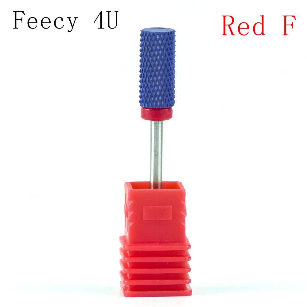 Feecy 4U Red F Фрезерные керамические фрезы для ногтей, фрезы для маникюра, аксессуары для маникюрных станков, вращающиеся электрические пилки для ногтей, инструменты для дизайна ногтей - Цвет: Feecy 4U Red F