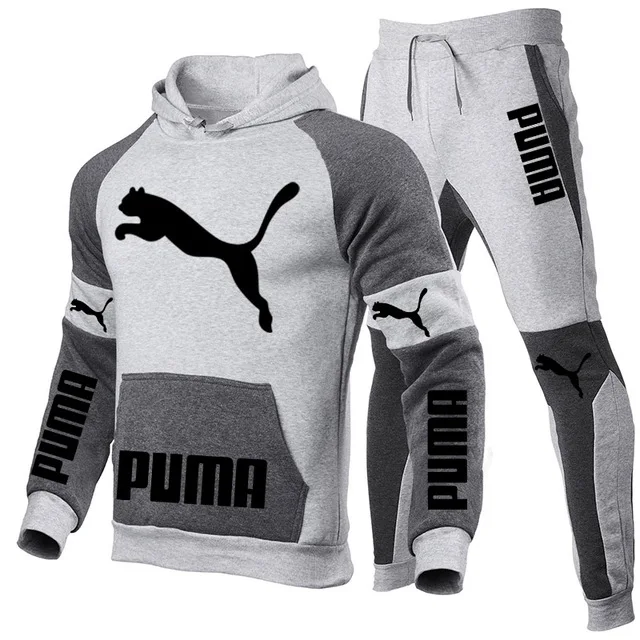 

2021 Men's Fashion Sports Suit Brand Casual Sportswear Men's Hooded Sweater Sportswear + Sports Pants Two-piece Printed New