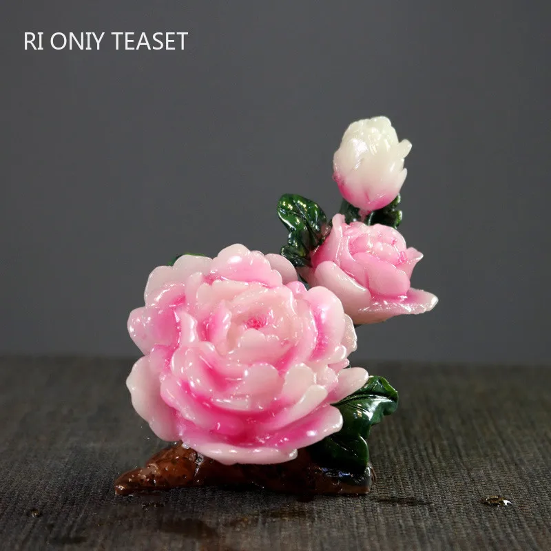 

Creative Du Dan Flowers Model Color Changing Tea Pet Lucky Resin Ornaments Tea Figurine Boutique Tea Set Decoration Accessories