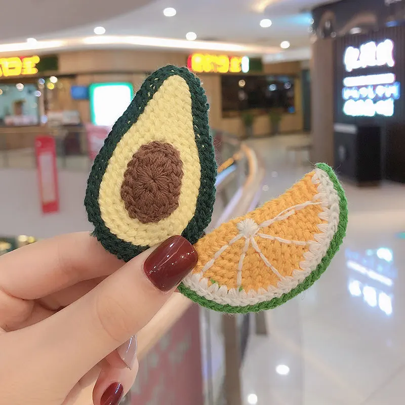 Заколки для волос ручной работы девочек милые вязаные цветочные заколки с