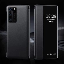 Smart View Case For Huawei P40 Pro Auto Sleep Wake Up Flip Cover Slim Phone Case Magnetic Shell For Huawei P40Pro Fundas Capa