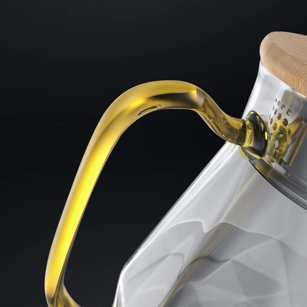 1.8L горячей и холодной воды кувшин для со стразами текстура Стекло чайник Push Up