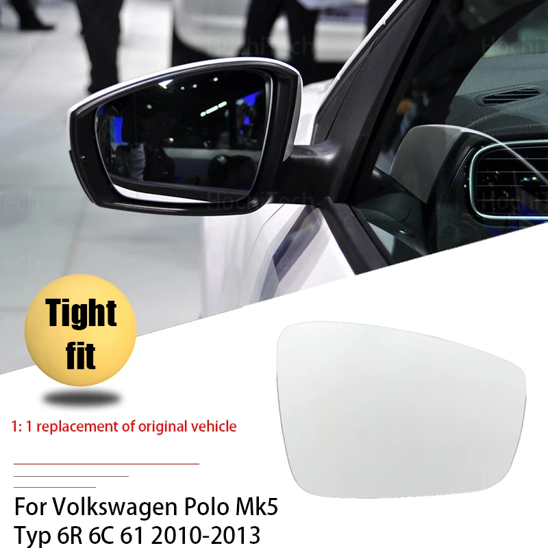 

Side View Rearview Wing Heated Left & Right Mirror Glass for Volkswagen Polo Mk5 Typ 6R 6C 61 2010-2013