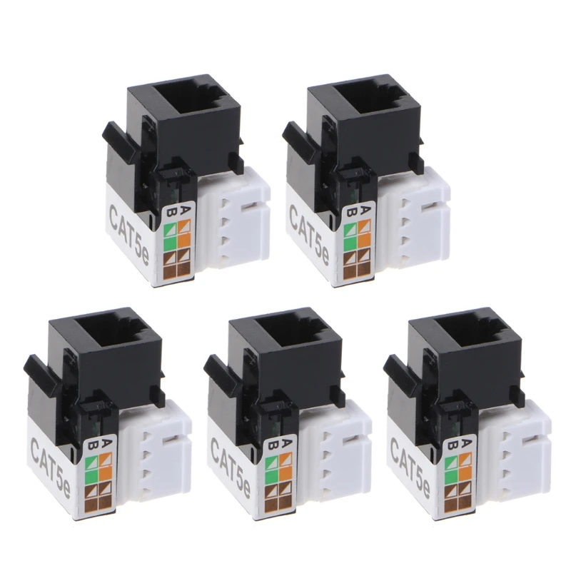 

5Pcs CAT5E UTP Network Module RJ45 Connector Information Socket Keystone Jack