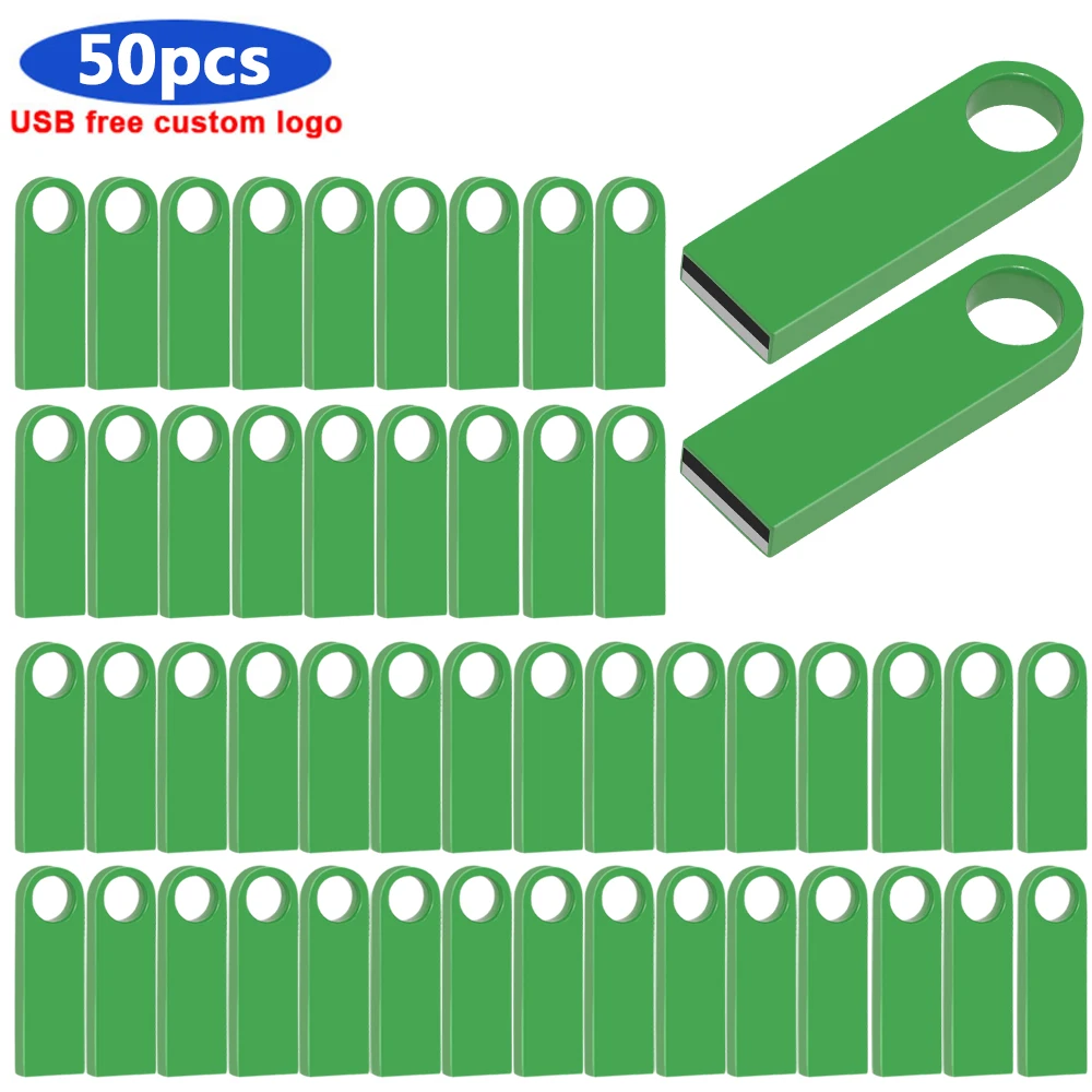 

50pcs/lot USB 2.0 Flash Drive 128GB 64GB Metal Drive 32gb 16GB memory memori cel usb stick High Speed Pendrive Key u disk gift