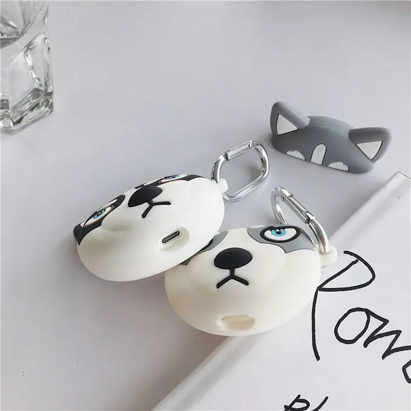 Чехол для Apple AirPods с милым рисунком собаки корги Хаски бульдога беспроводные