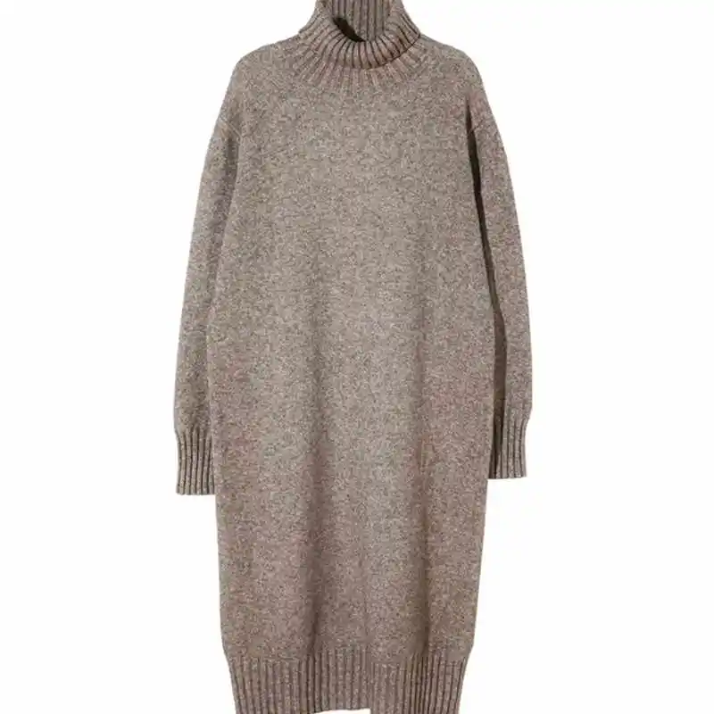 

New Autumn Sweater Women Dress Winter Long Sleeve Sweaters Knitted Dresses Womens Loose Maxi Oversize Knitting Robe Vestido