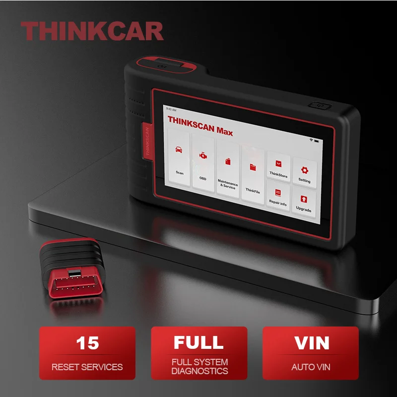 

THINKCAR 2021 Full New THINKSCAN MAX Professional Car VIN Auto Scanner All System Active Test ECU Coding 28 Reset OBD2 Code Read