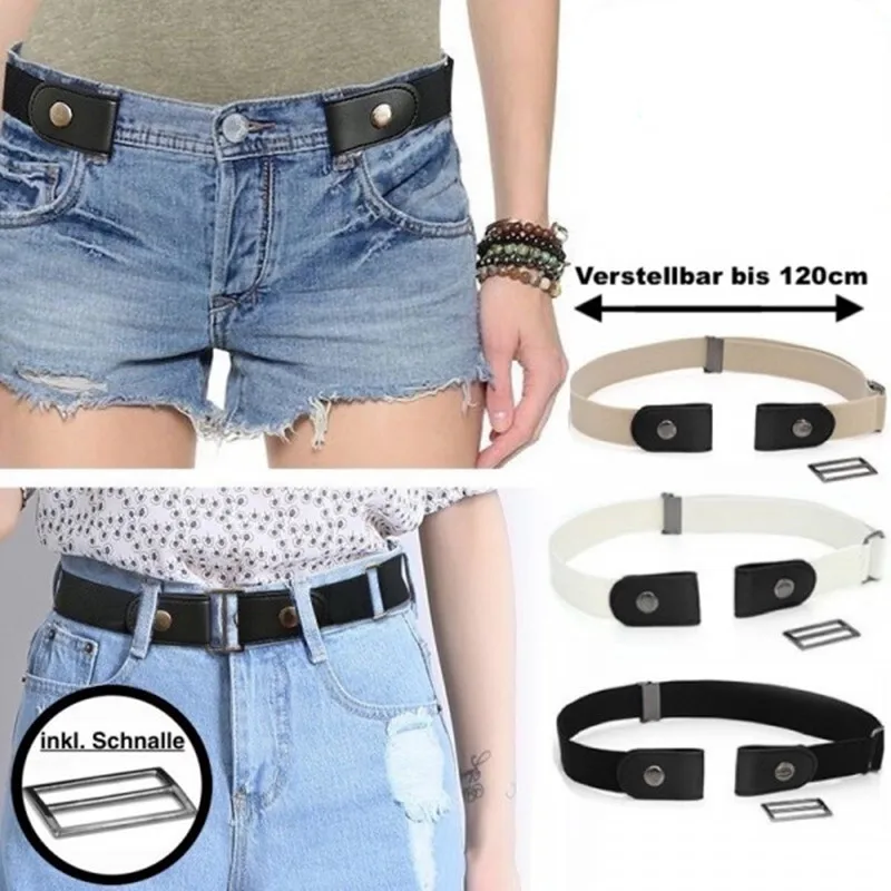 

2021 New Invisible Seamless Elastic Waistband, Men And Women Without Buckle Lazy Adjustable Length Elastic Waistband 100cm