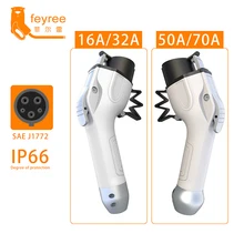 feyree EV Charger Plug SAE J1772 Connector Type 1 16A/32A/50A/70A for Electric Car Vehicle Charging Station EVSE Wallbox