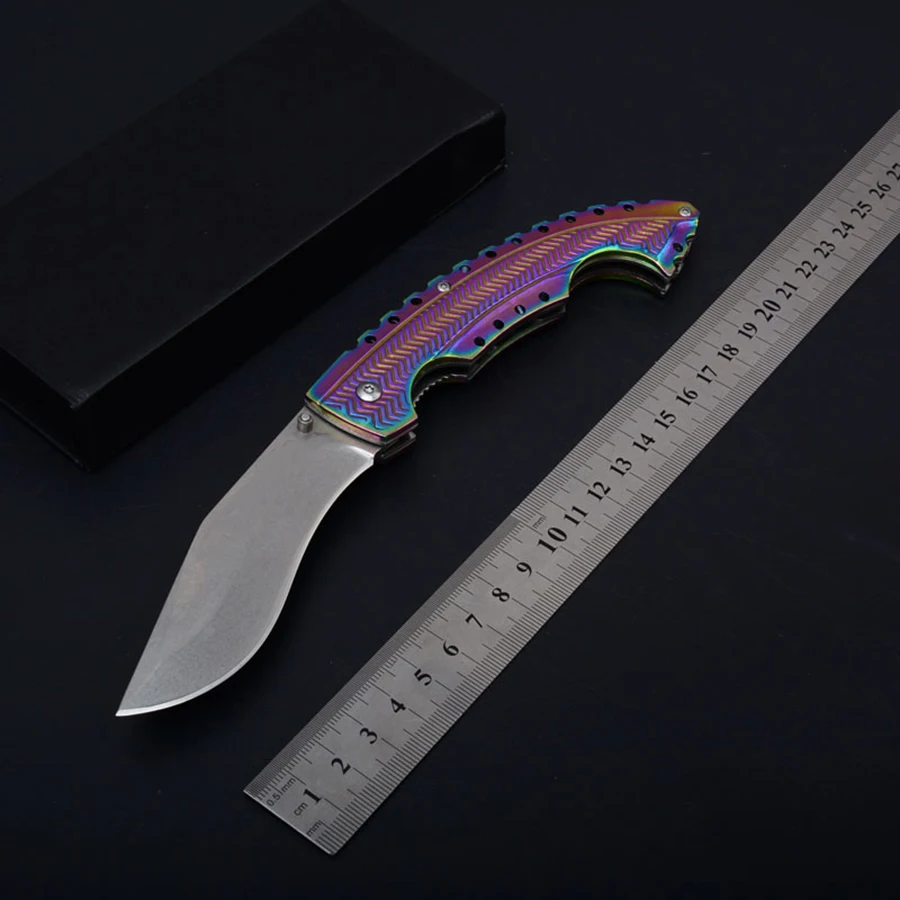 Высокое Качество Складной нож 440C Лезвие стальная ручка Открытый Отдых Охота