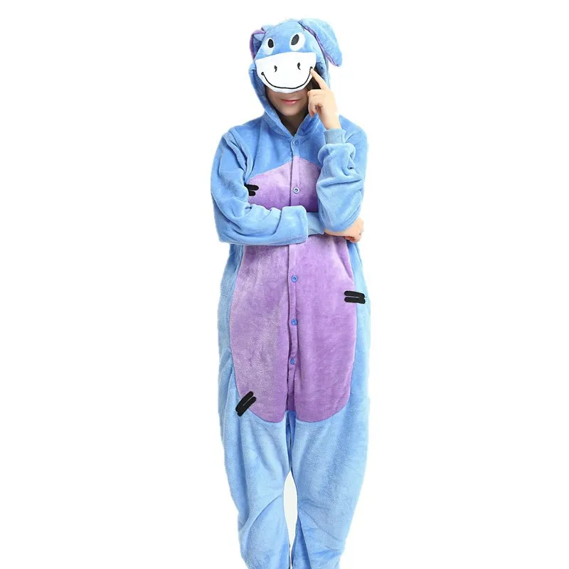 Фланелевые сиамские пижамы с изображением Ослика из мультфильма Костюмы для