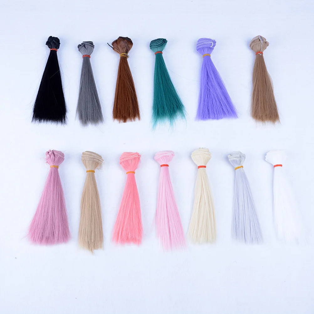 

15cmx100cmfor1/3 1/4 1/6 Hair Doll High-temperature Wire Long Straight Hair Black Pink Brown Khaki White Grey Color Wig