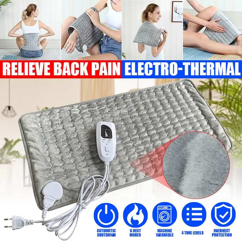 

120W 6Level 75x40cm Electric Physiotherapy Heating Mat Warming 4-Timer Heated Mat Pad Shoulder Neck Back Pain Relief EU/US/UK/AU