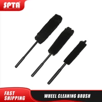 bulk sale spta auto car wheel hub cleaning brush flexible long handle premium wool car rim brushes car tire cleaning brush