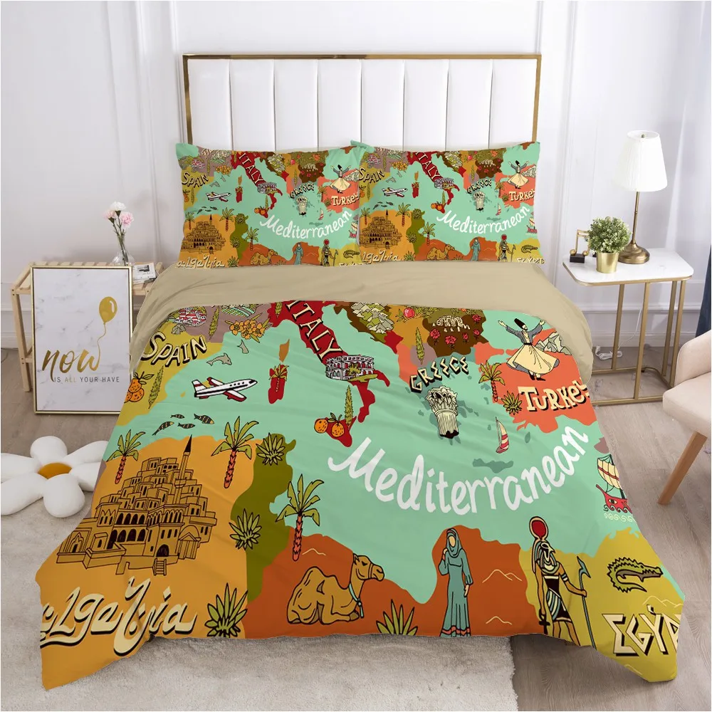 

Bedding Sets 3D Duvet Quilt Cover Set Comforter Beddings Pillowcase King Queen Full Double Vintage Design Home Texitle