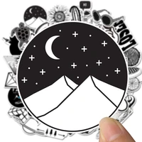 50pcs mixed black and white classic vsco stickers for bicycle moto guitar notebook fridge laptop luggage stickers