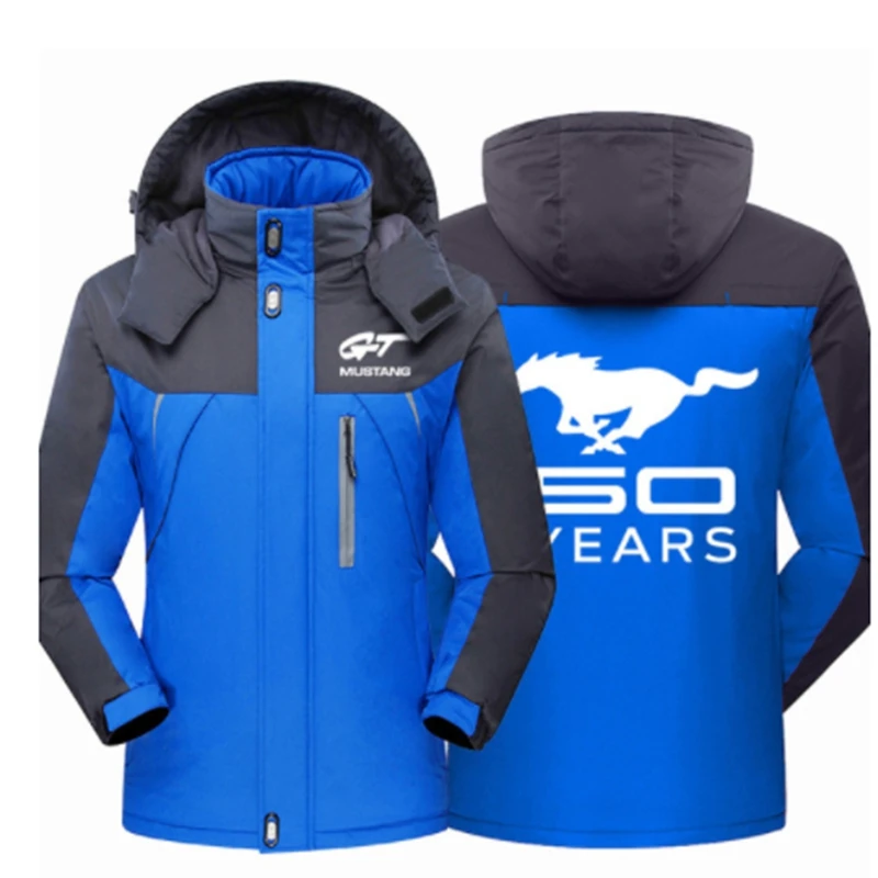 

2021 Winter American Muscle Ford Mustang Men's Clothing Fleece Waterproof Jackets Thicken Slim Fit Zippe High Quality Outwear 78