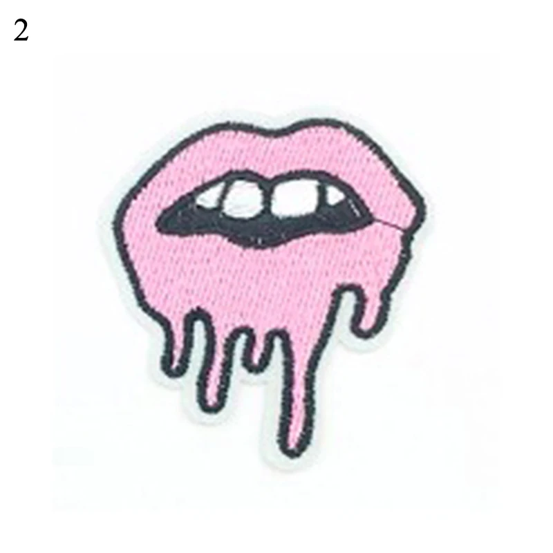 Губы парчи вышивка утюжок на заплатках для одежды Сделай Сам продукты полосы