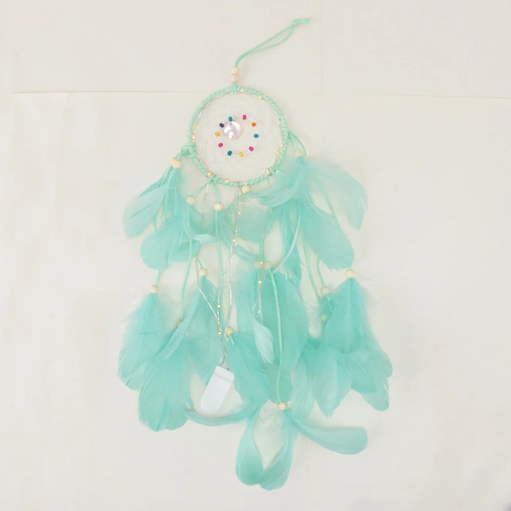 Ловец снов с светодиодный ночник перьями портативный ручной работы Настенный