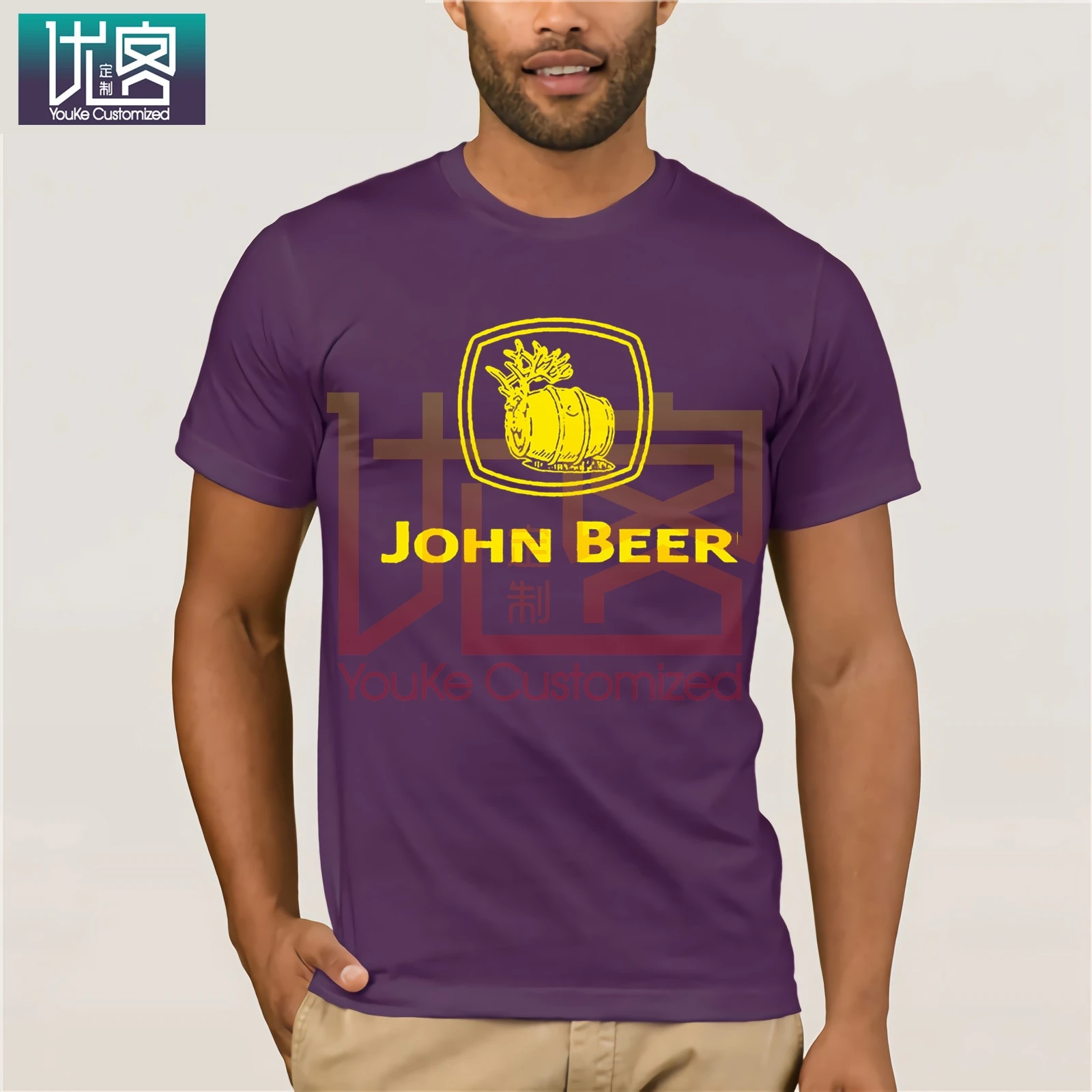 GILDAN забавная футболка John Beer трактор экскаватор зеленые Забавные футболки
