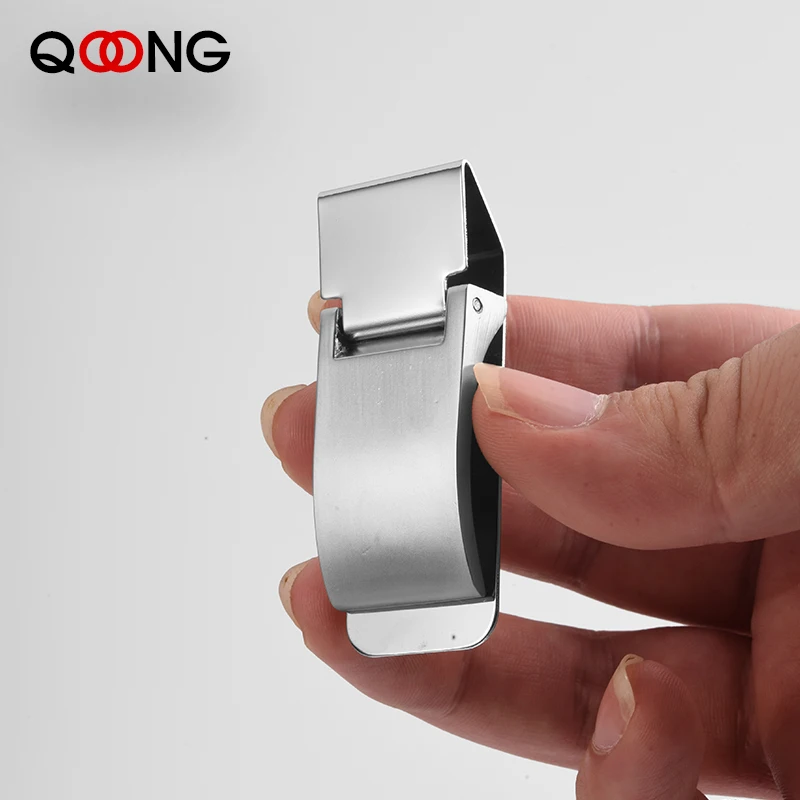 Кошелек QOONG 40-010 из нержавеющей стали с индивидуальной надписью два цвета зажим