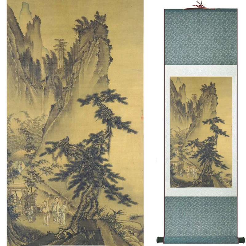 

Старинный модный Живописный пейзаж Китайская традиционная художественная живопись Китайская чернильная краска 2019082232