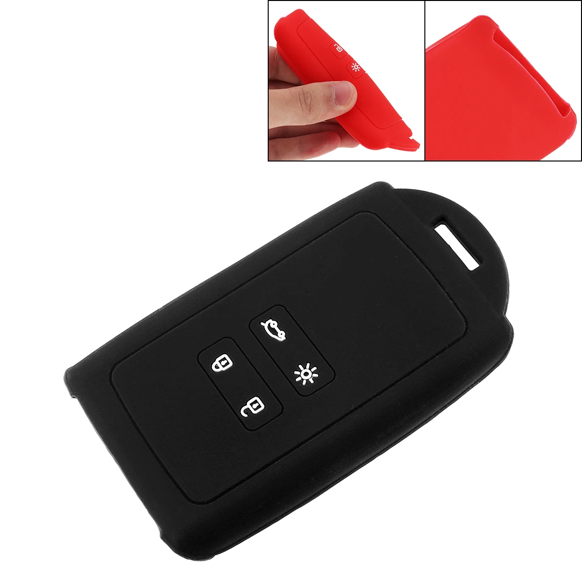 

2 Colors 2 Buttons Silicone Straight Plate Car Key Cover Protector Holder Fit for Kadjar/Koleos Renault Megan 2016-2017 new