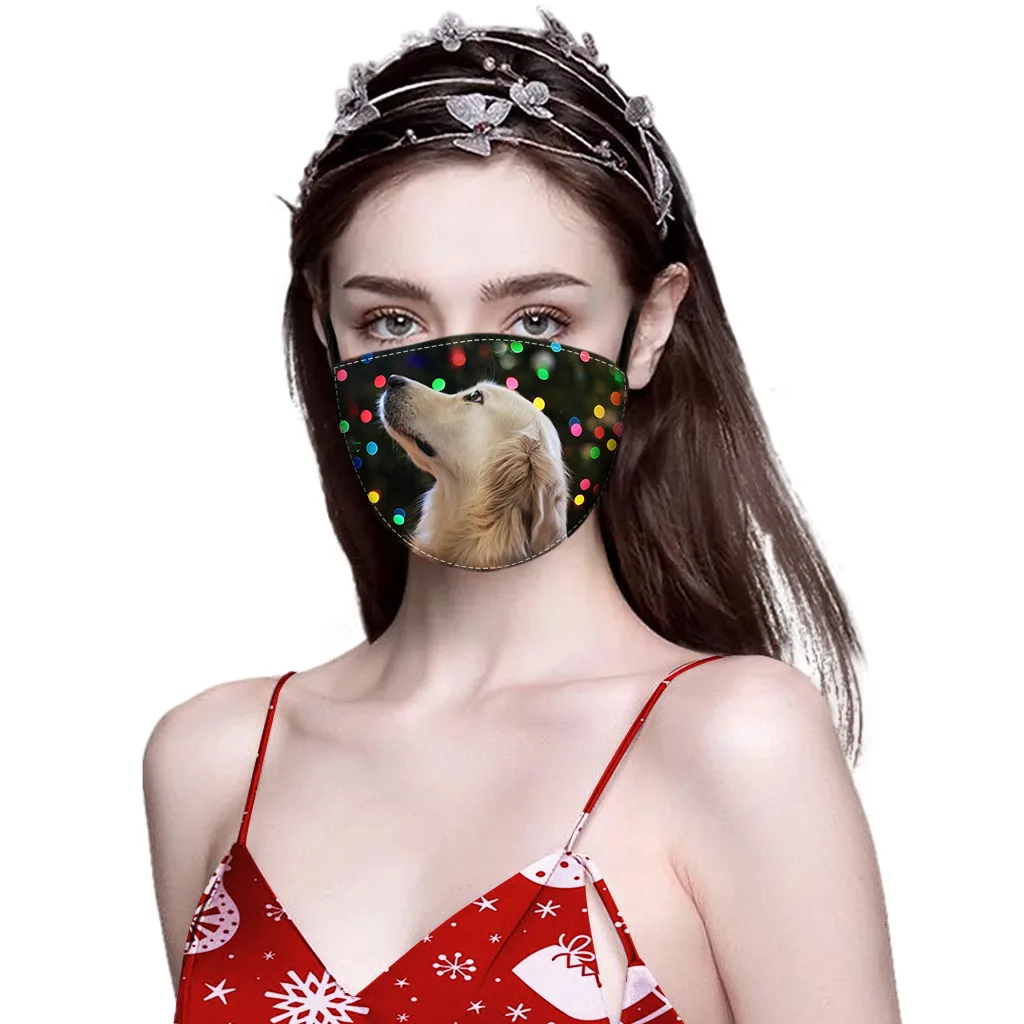 Рождественские мужские и женские маски забавные собаки маска для лица