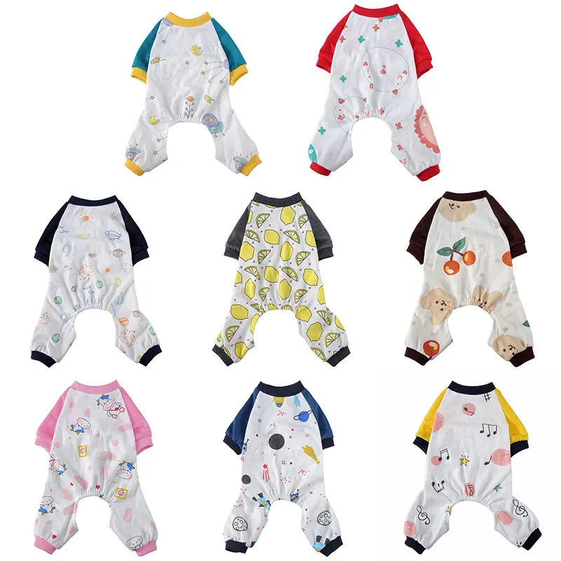 

New Pet Dog Clothes Dog Pajamas Cat Pyjama Pet Jumpsuit For Small Dogs Sleepingwear Warm Cat Clothing Cat Coat Yorkshir Shirt 35