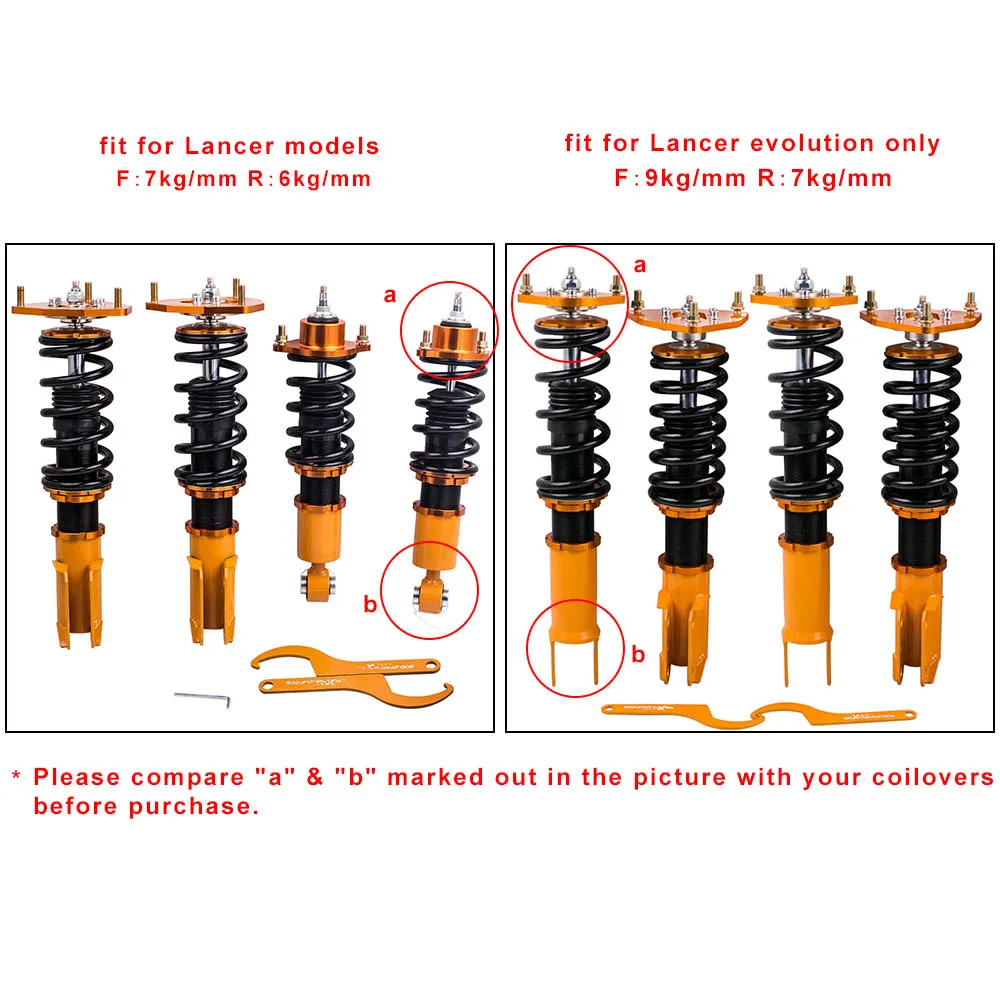 Подвеска Coilover для Mitsubishi Lancer Evolution EVO 7 8 CT9A с регулируемой высотой и верхним